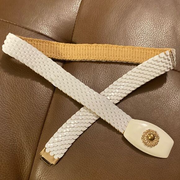 Vintage Ivory Colored Expandable Scales Belt main image 14